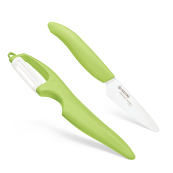 Picture of 3" Ceramic Paring Knife and Double Edge Ceramic Peeler - Green