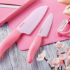 Picture of 5.5" Ceramic Santoku Knife and Ceramic Y Peeler Set - Pink