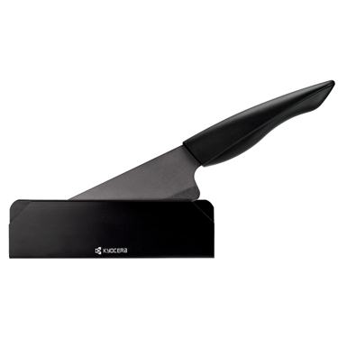 Kyocera Universal Black Blade Ceramic Knife Block Set, Stainless Block