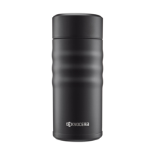 De'Longhi Hot Coffee Travel Mug Ceramic Thermal Double Wall + Silicone Lid, 10 oz, Globetrotter Theme