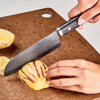 Picture of Premier 5.5" Ceramic Santoku Knife - Etched HIP Blade with Riveted Wood Handle