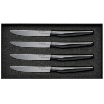 Picture of 4-Piece Micro-Serrated Ceramic Steak Knife Set - Black
