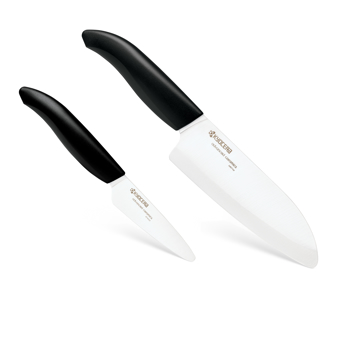 Picture of Revolution 2 Piece Ceramic Knife Gift Set - Black/White 5.5" Santoku and 3" Paring