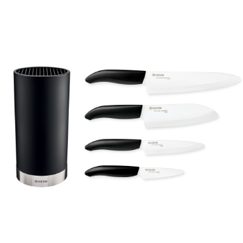 Picture of Revolution 5-PC Black Universal Block Set with 4 White Ceramic Knives (7", 5.5",4.5", 3")