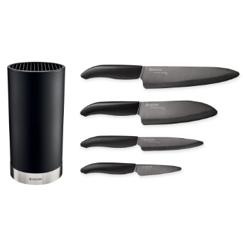 Picture of Revolution 5-PC Black Universal Block Set with 4 Black Ceramic Knives (7", 5.5",4.5", 3")