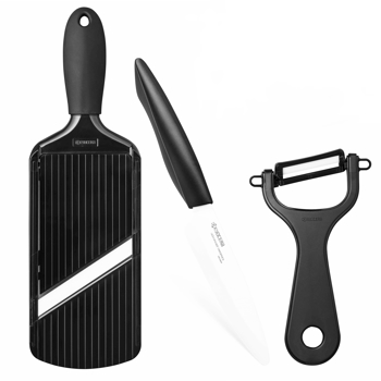 Picture of 3 PC VALUE SET:  Soft-Grip Ceramic Slicer, Peeler and Utility Knife Set