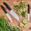 santoku utility and paring ceramic kitchen knives