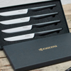 Picture of 4-Piece Micro-Serrated Ceramic Steak Knife Set - Black/White
