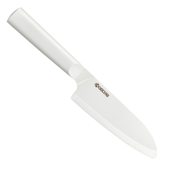 2-Piece INNOVATIONwhite™ Red/White Ceramic Knife Set 5.5 Santoku, 3  Paring with (2) Knife Guards