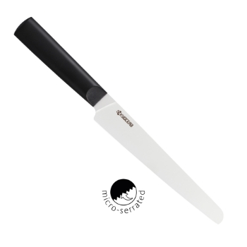 INNOVATIONwhite™ 7 Ceramic Bread Knife - White Z212 Micro Serrated Blade  with Non-Slip Black Handle
