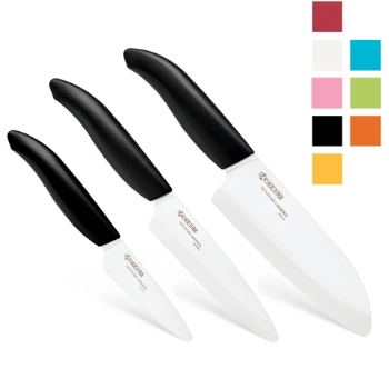 Picture of Revolution 3 Piece Ceramic Knife Set includes 5.5" Santoku, 4.5" Utility and 3" Paring Knife