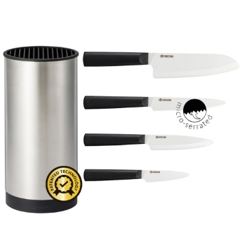 Picture of 5-Piece INNOVATIONwhite™ Stainless Steel Block Set with 4 Knives (7", 5.5",4.5", 3")