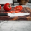 Picture of INNOVATIONwhite™ 5" Ceramic Tomato Knife - White Z212 Micro Serrated Blade with Non-Slip Black Handle
