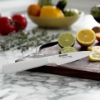 Picture of 2-Piece INNOVATIONwhite™  Ceramic Knife Set 5.5" Santoku, 3" Paring with (2) Knife Guards - Choose Color