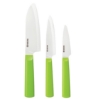 Picture of 3-Piece INNOVATIONwhite®  Green/White Ceramic Knife Set- 5.5" Santoku, 4.5" Utility and 3" Paring