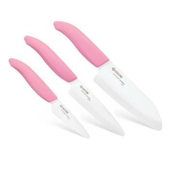 Picture of 5.5" Santoku , 4.5" Utility, 3" Paring - Pink 