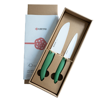 Picture of Commemorative Ceramic 2-Piece Knife Set - Botanical Green 5.5" Santoku & 4.5" Utility 