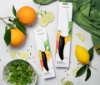 Picture of Revolution 2 Piece Ceramic Knife Set - Yellow/White 5.5" Santoku and 4.5" Utility